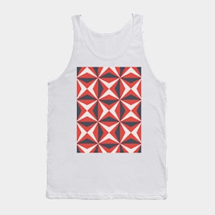 Vintage Black and Red Geometric Pattern Tank Top